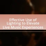 Effective Use of Lighting to Elevate Live Music Experiences