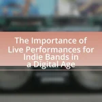 The Importance of Live Performances for Indie Bands in a Digital Age
