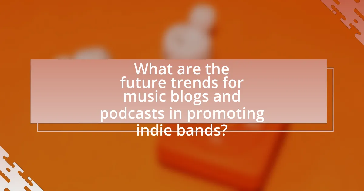 What are the future trends for music blogs and podcasts in promoting indie bands?