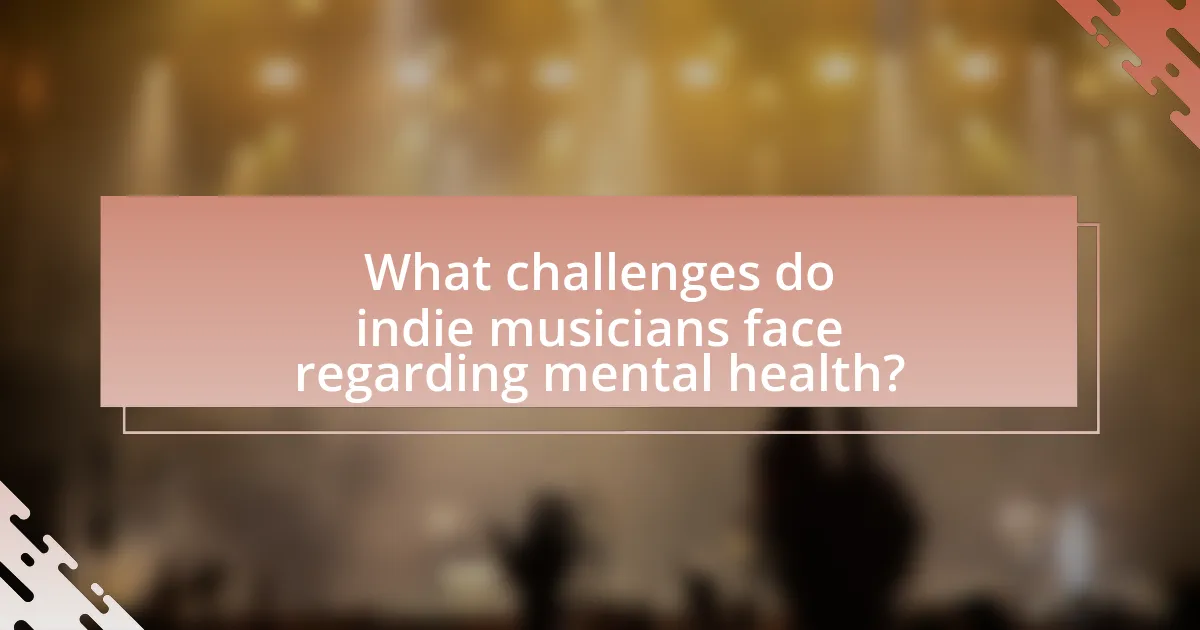 What challenges do indie musicians face regarding mental health?